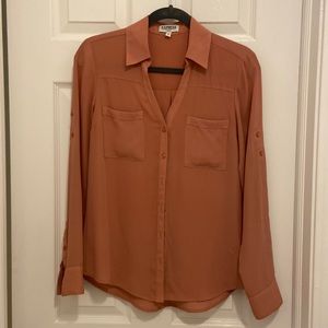 Pink express button up